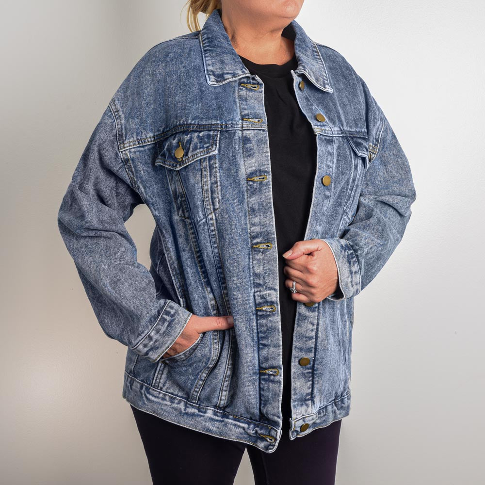 Hotter Than Cupid's Arrow - Denim Female Oversize Jacket