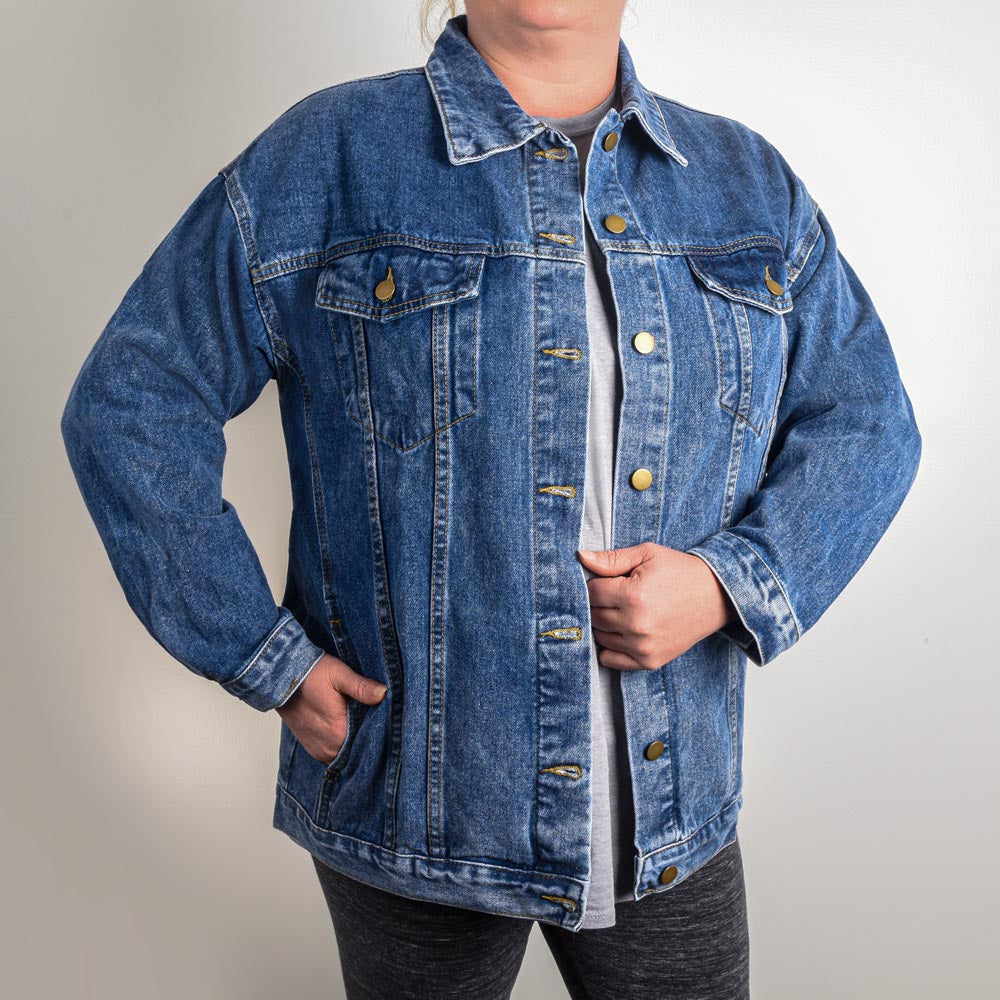 Oversized Women's Denim Jacket - Sassy - Classy - And Loved