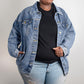 Oversized Women's Denim Jacket - Sassy - Classy - And Loved